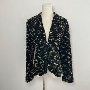 Cynthia Max Black Textured Knit Blazer Jacket | Women’s Size XL